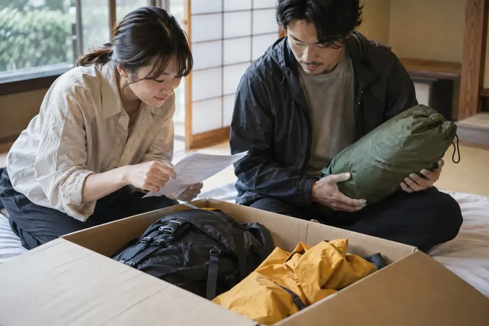 Introduction to Soranoshita: Guide to Delivery and In-Store Pickup of Japanese Camping & Hiking Equipment · Selection and Preparation Scenes