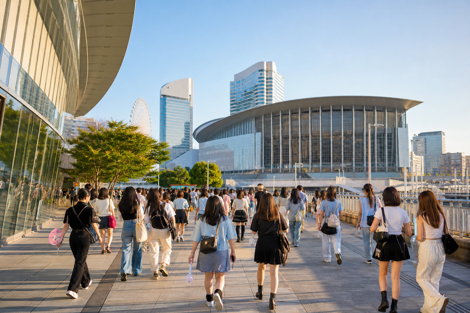 前往演出场馆的观众