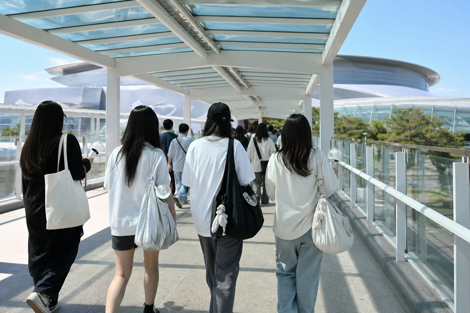 前往演出场馆的观众