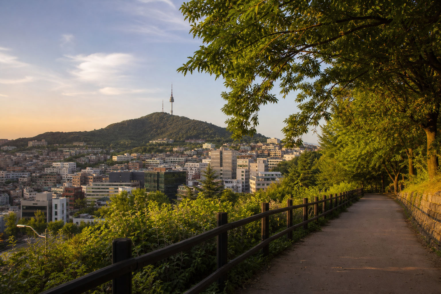 Namsan viewed from Hannam in summer