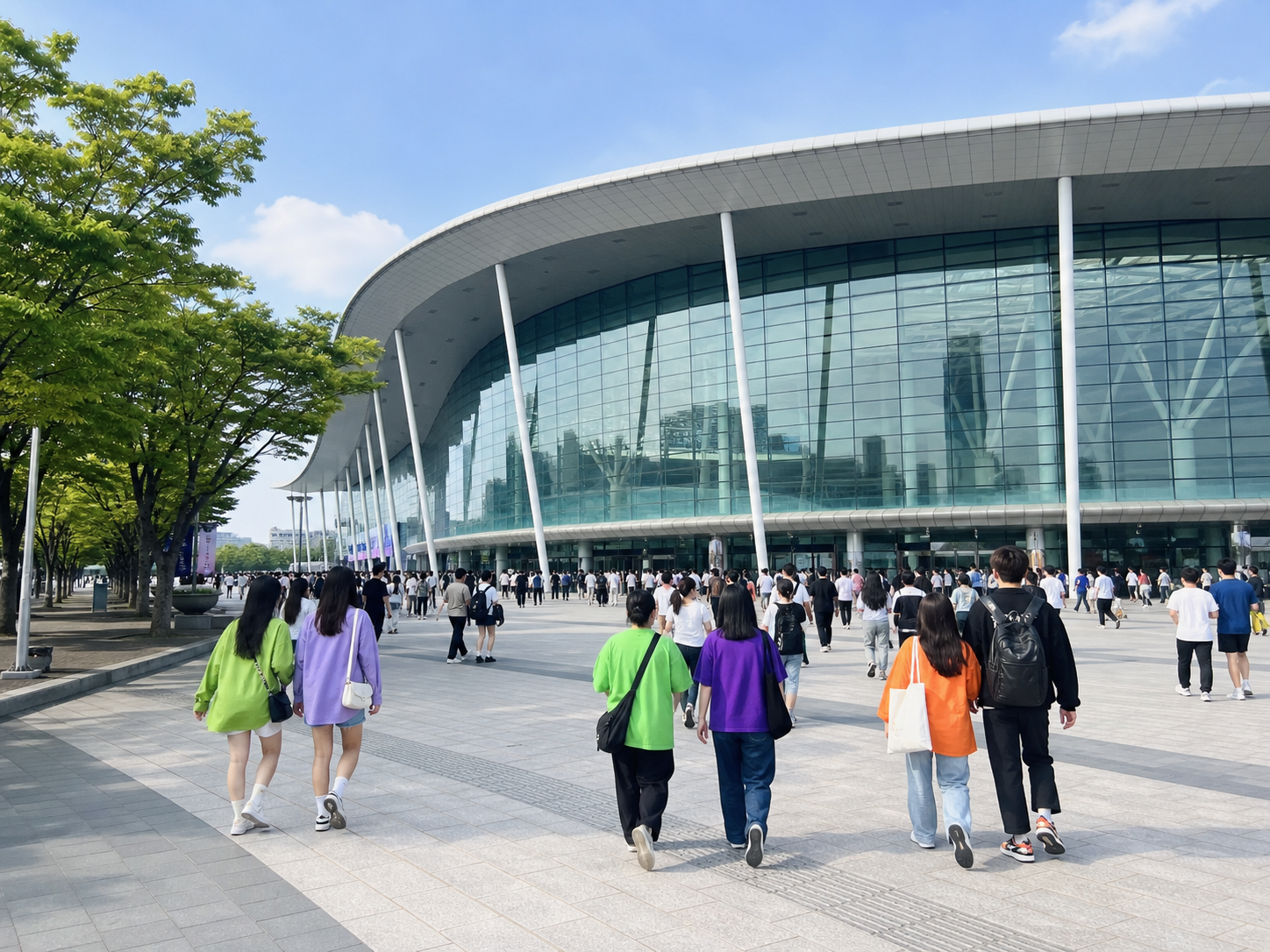 前往演出场馆的观众
