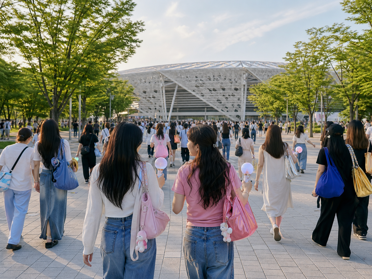 前往演出场馆的观众