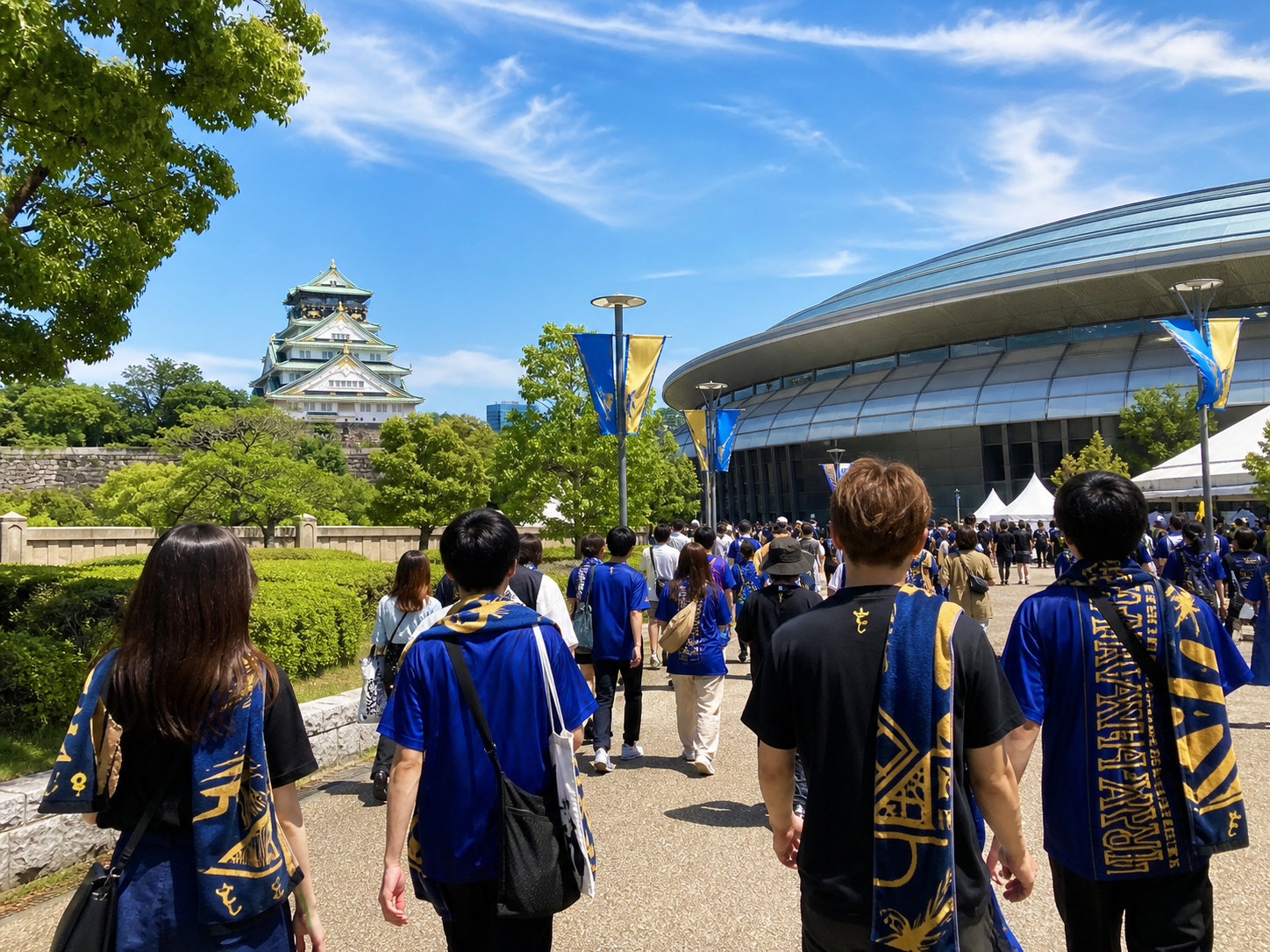 前往演出场馆的观众