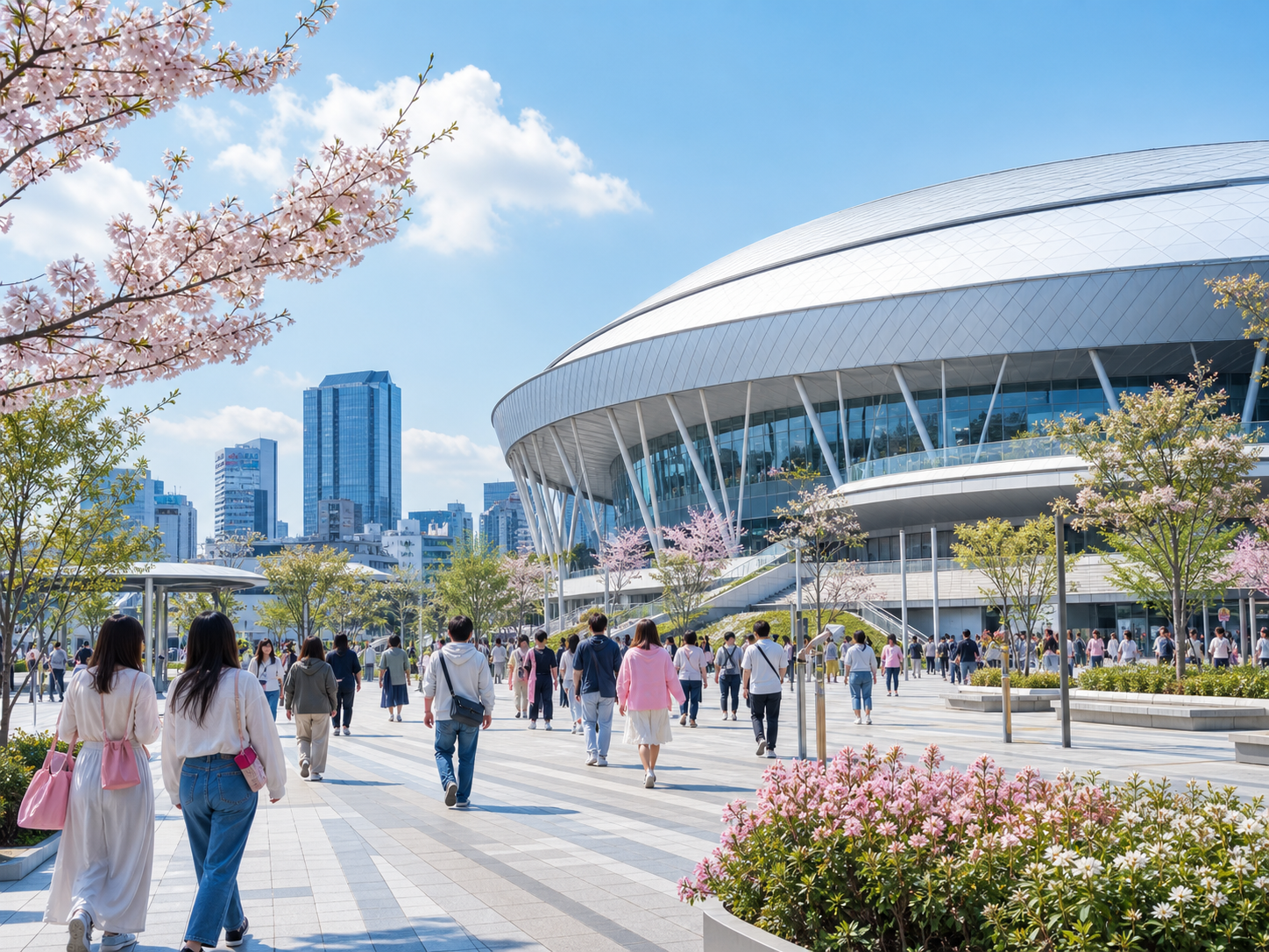 前往演出场馆的观众