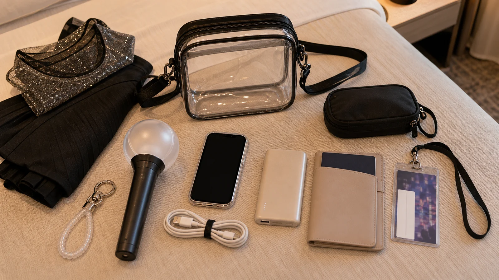 Small-bag essentials before K-pop concert entry