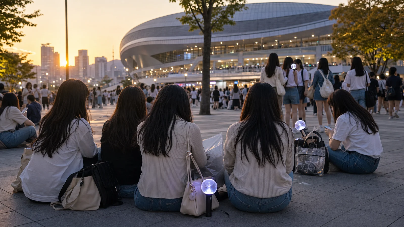공연장 근처에서 여유 있게 대기하는 시간