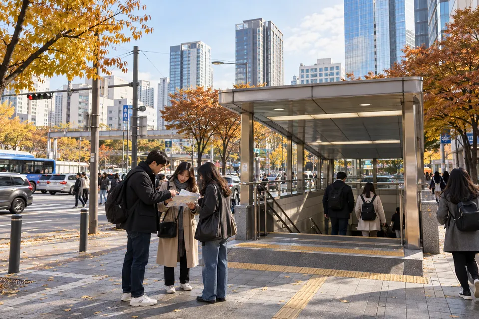 AI生成的永登浦观演旅客查看路线图