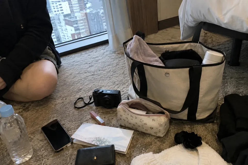 会場に到着して入場準備をする観客