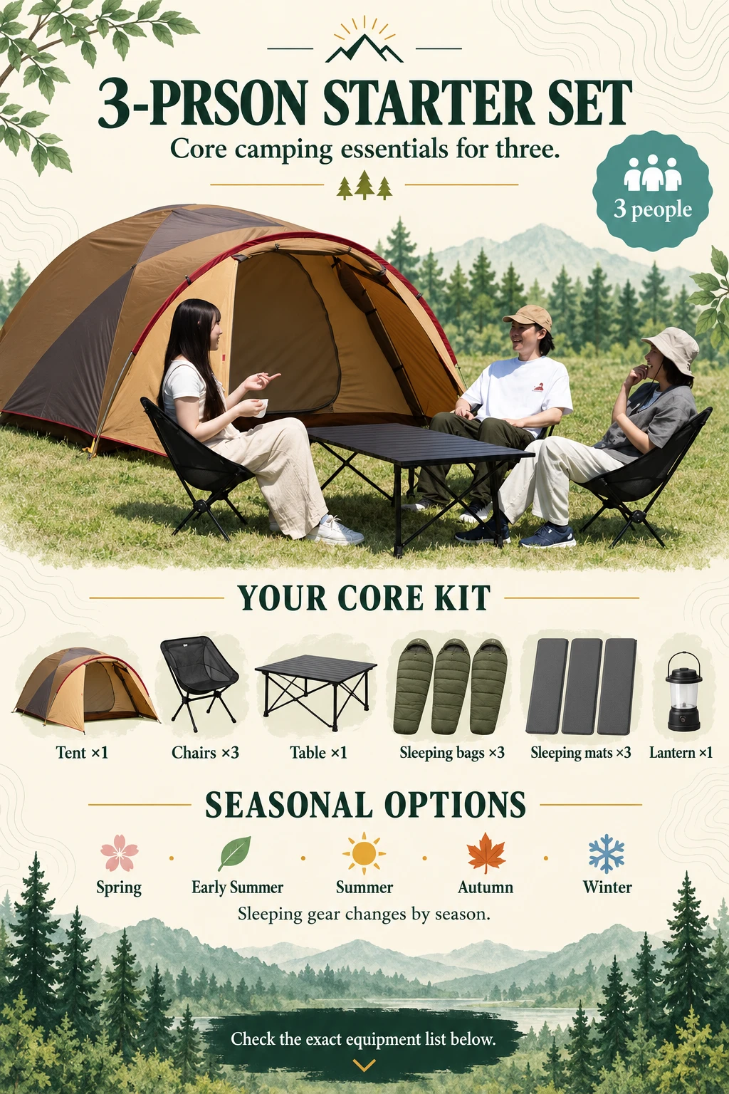 3-Person Camping Starter Set