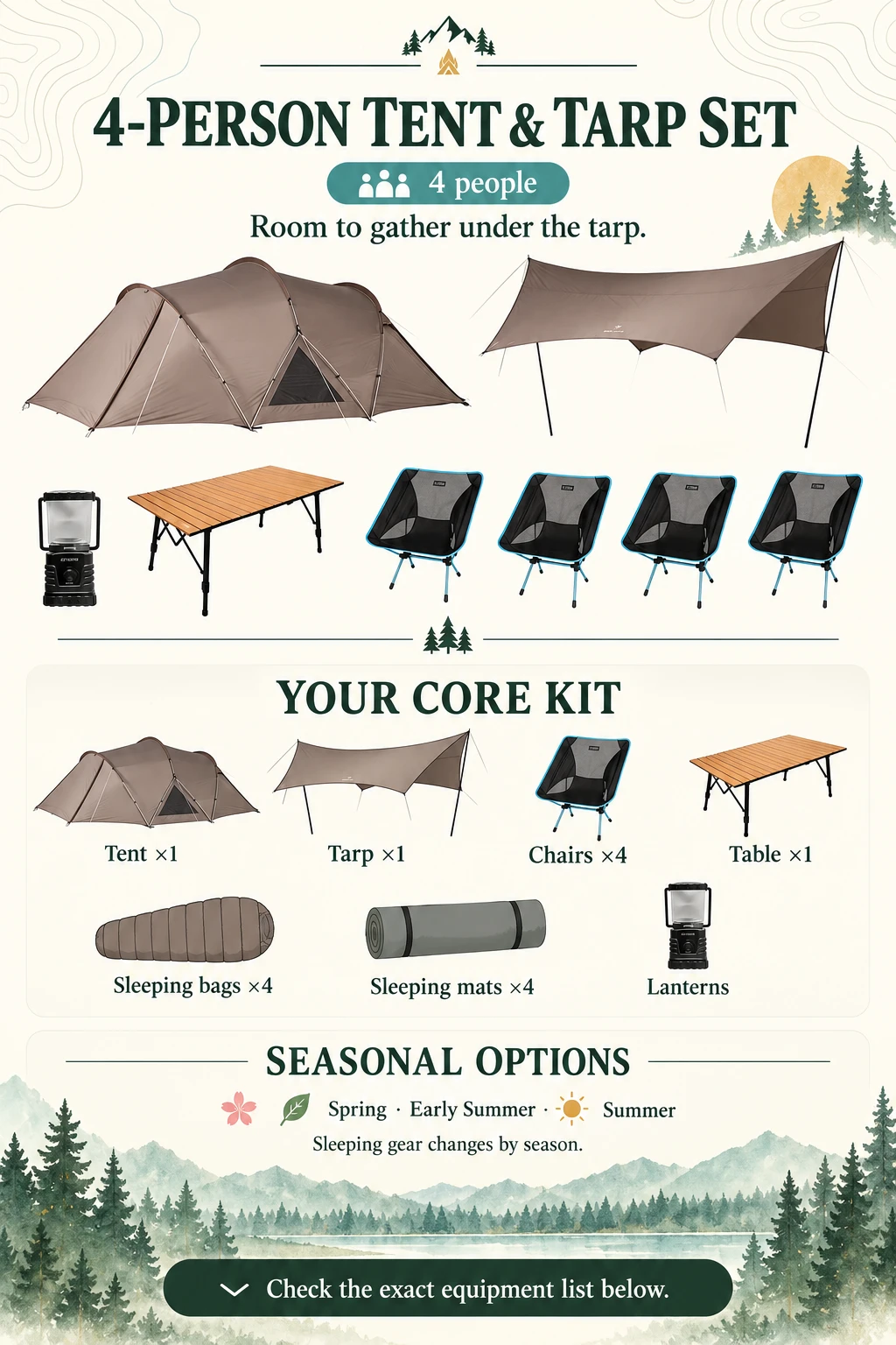 4-Person Tent & Tarp Set