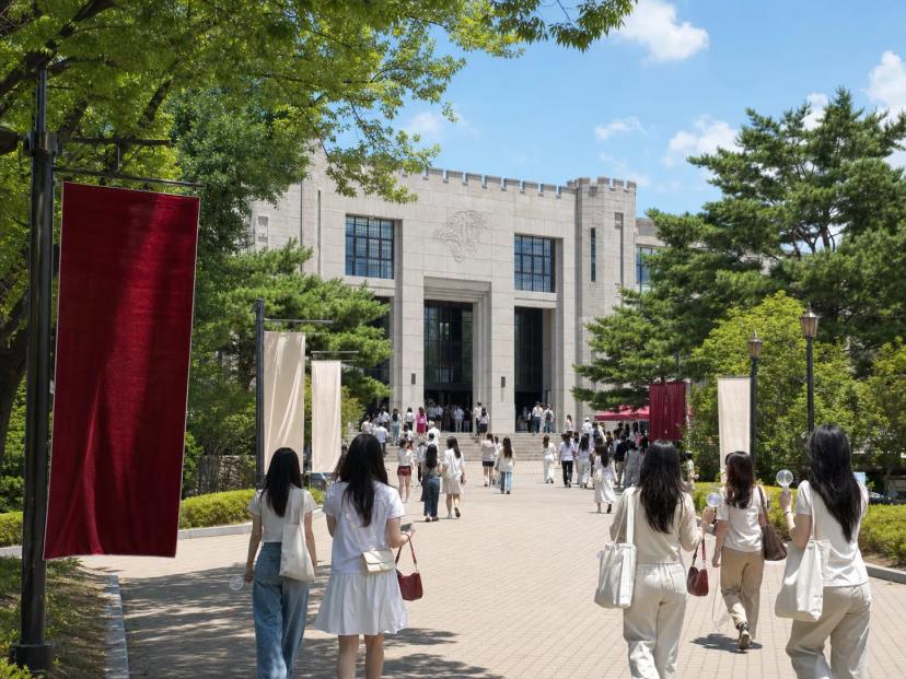 前往高丽大学化汀体育馆的演出观众