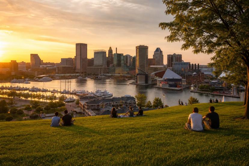 从Federal Hill Park眺望巴尔的摩港