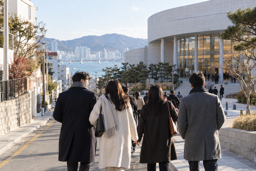 부산 공연장으로 이동하는 콘서트 관람객